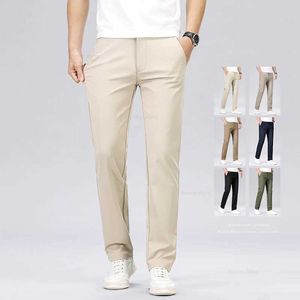 Men's Pants Classic Style Mens Fashion Casual Pants Brand Fashion Solid Color Business Straight ArmyGrn Beige Khaki Anti-wrinkle Trousers Y240514