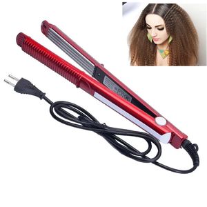 Professionell keramisk korrugerad järn för hårbåge Korrugering Flat Irons Electric Curling Crimped Wide Plates Beauty Hair Iron 240515