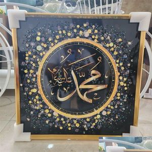 Paintings Islamic Wall Art Hanging Painting Home Decoration Diamond Crystal Porcelain Living Room El Drop Delivery Garden Arts Crafts Dhtxw