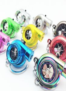 Metal Turbo charger Keychain Creative Multicolor Sleeve Bearing Spinning Turbine Turbocharger Key Chain Ring Keyfob Keyring Ke3509355