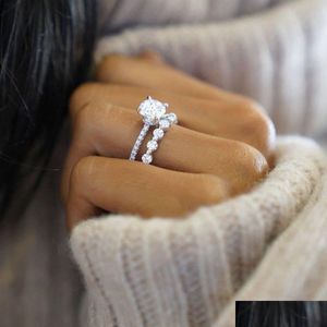 С боковыми камнями оригинальные сплошные 100 925 стерлинговые кольца для женщин для женщин простые солисторы с бриллиантом тонкое кольцо набор топаз драгоценный камень драгоценный камень Dhhan