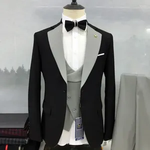 Abiti da uomo 2024 set moda slim fit tre pezzi Business Formale Weddingsman Ball Dress (pantaloni giubbotti per la giacca)