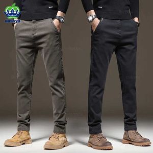 Men's Pants Brand Clothing New Spring Summer Cotton Casual Pants Men Thin Elastic Waist Coff Twill Brand Work Slim Cargo Trousers Male 38 Y240514