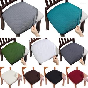 Pillow Spandex Jacquard Dining Room Chair Seat Covers Removable Washable Elastic Thick For Upholstered 1pc