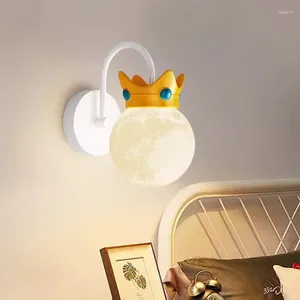 Wall Lamps Crown Moon Bubble Ball LED Children's Room Light Modern Creative Baby Nursery Boy Bedroom Bedside Lights