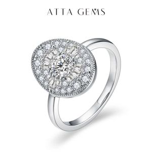 Pierścienie ślubne Załączanie D/VVS1 okrągły wilgotny pierścień diamentowy dla męskich S925 Srebrny biały złoto Planed Engagement Znakomity prezent biżuterii Q240514