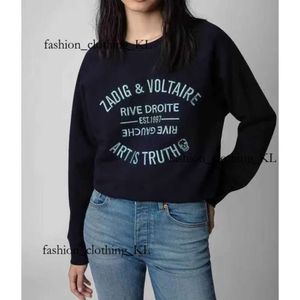 Zadig Voltaire Top Designer Hoodie Pullover Women's Zadig Black Polo Hoodie Classic Letter Brodery Cotton Harajuku Loose Zadig Voltaire Bag tröja Hoodies 553