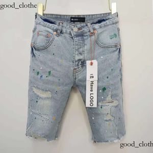 jeans roxo short shorts masculinos jeans de jeans Hip Hop Knee Knee Lenght Jean Clothing jeans Men de ponta de ponta vintage shorts jeans curto roxo 589