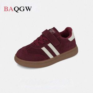 Sneakers Autumn and Winter New Wool Warm Baby Sports Soft Sole Terish Training Shoes for Boys and Girls Non Slip Casual Board Shoes D240515