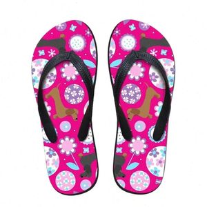 Anpassat festträdgårdsvarumärke Dachshund tofflor Designer Casual Womens Home Slippers Flat Slipper Summer Flip Flops For Ladies Sandals E2MM# 559 76C5