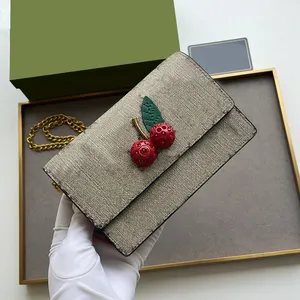 Garden Designer Wallets Women Short Wallet Strawberry Mini Chain Bags Buckle Hasp Credit Card Purses Woman Wallet Fashion Luxury Cute Coin Pocket Pochette Pouch Bag