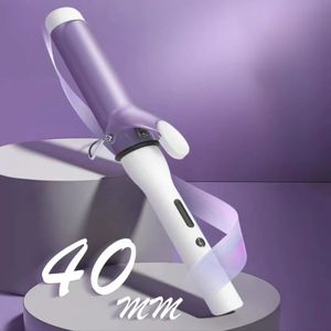 40 -миллиметровый профессиональный керамический бигрлер Electric Long Curling Tong Wand 5temperature Корректировка моды инструменты моды 240515