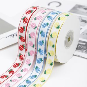 ribbon 50Yards 22mm Exquisite cotton lace pineapple jacquard webbing Gift Hair Bows Wedding Decorative Gift Box Wrapping DIY Crafts Party Decoration