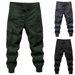 Men's Pants Mens Fashion Joggers Sports Casual Cotton Cargo Multi Pocket Hiking Trousers Long