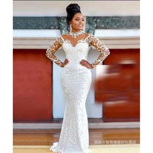 African Wedding Round Neck Gown New Design Custom Made Mermaid Dresses