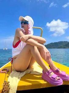 UG Sandallar Goldenglow Kadın Terlik Platformu Sandal Tıknaz Beach Eva Slaytlar Baba Altın Glow Katırları Su Geçirmez Konfor Pembe Boyut 35-40