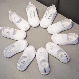 Sneakers Białe buty dziecięce klasyczne swobodne buty na płótnie Dziewczęta i chłopcy solidne gumowe podeszwy buty do koszykówki szkolne buty dziecięce buty D240515