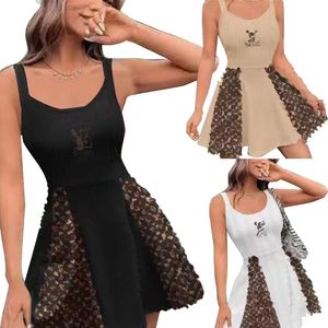 Designer Summer Dress for Women's Fashion Slim Fit Dresses Ladies Casual Retro Sleeveless Swing Dress