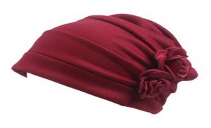 Mulheres Mulheres Solid Ruffle Head Wrap Perda de cabelo Quimioterapia Bap confortável Cancer Hat Pattern Feanie Style Western Soft Casual18323326