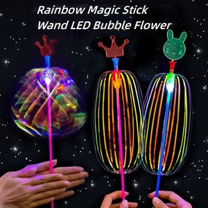 35st Magic Twist Bubble Wand Rainbow LED Glowing Bubble Stick Colorful Bubble Wand Kids Luminous Toys Wedding Party Gifts 240515
