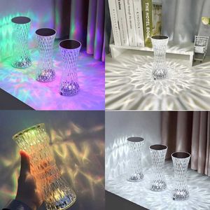 Bordslampor modern minimalistisk hembord dekor lampara de mesa usb laddning nattbelysning akryl kristall touch lamp atmosfär nattljus