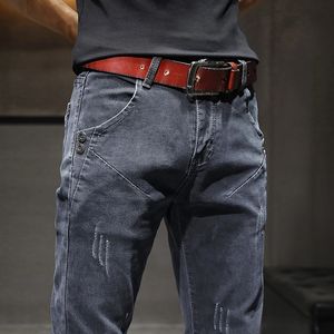 Męskie dżinsowe dżinsy marka mody Cool Casual Pants Codziennie High Street Gray Quality Dropship 240513