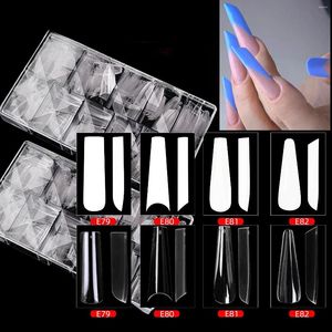 False Nails 400st/Box Full Cover Press On Nail XXL Extra lång förlängning Builder Manicure Salon Diy French Fake Tips Gel Gel