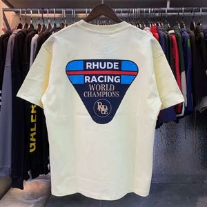 RHUDE MENS TシャツデザイナーTシャツRHUDEシャツトップクラフトマンシップRHUDE Tシャツ夏ファッションストリートカジュアルショートビーチスタイルTEESコットンプリントTシャツ300