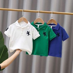 T-shirts Summer Boys T-shirt Short sleeved Boys Polo Shirt Solid Color T-shirt Boys TopL2405