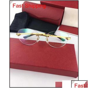 Fashion Sunglasses Frames Fashion Sunglasses Frames Luxury Designed Unisex Ct0038Sa Rimless Glasses 54-18-145 Round-Oval Lens Pure-Tit Dho59