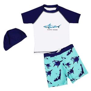 Two-Pieces Boys two-piece swimsuit with shark print for children aged 2-13L2405