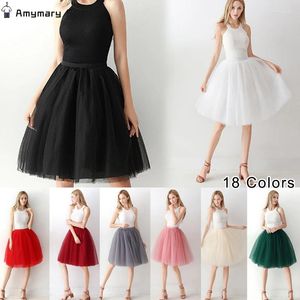 Röcke Sommer Frauen hohe Taille Mesh modische Farbe Tüll elegante Prinzessin Tutu Rock Stufe Performance Ballett Kurz gesagt