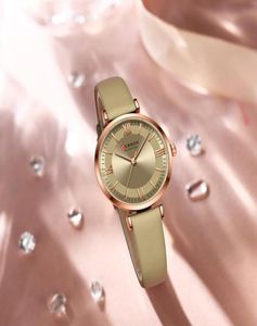 Curren Luksusowy zegarek skórzany Kobiety moda prosta kwarcowa zegarki dla kobiet elegancka sukienka bransoletka panie clock9996958