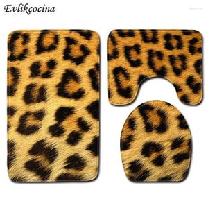 Bath Mats 3 Pcs Animals Fur Patterns Set Anti Slip For Bathroom Tapete Banheiro Washable Toilet Rugs Alfombra Bano