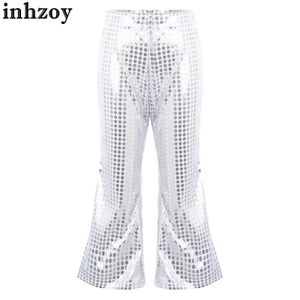 Dancewear Kids Jazz Hip Hop Street Dance Stage Performance Costume Boys Girls FLAGE Pants Shiny paljetter Elastiska midjeband Trouserl2405