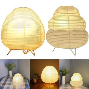 Tischlampen kreativer Stativstoffe Lampe Reispapier Nordic Lantern Light Handgefertigte LED -Beleuchtung für Wohnzimmer Schlafzimmer