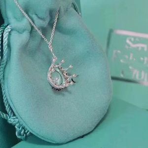 Designers Crown Colar Luxury 925 Sterling Silver Designer Colar Women Women Charm Jóias Luxo Luxo Classic Pingente Simples Clavics Chain para presente de aniversário