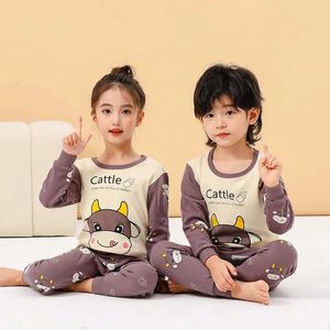 Pyjamas Childrens Baby Girls Spring Cotton Set 2-13y Unisex Youth Clothing D240515