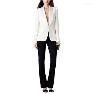 Womens Two Piece Pants Women Suit One Button Slim 2 Pieces Set Fit Business Custom Made Office Lady Jacket With Black Drop Delivery Dh3Ch