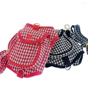 Dog Collars Backpack Harness With Leash Set Cute Self Carrier Bag Adjustable Pet Vest For Small Medium Dogs Travel Walking