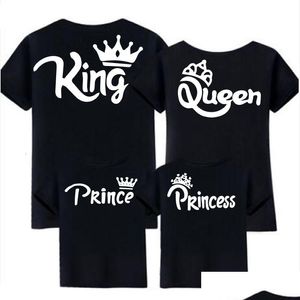 Familjsmatchande kläder tshirt mamma pappa och jag baby king drottning prinsessan kläder ser tjej pojke kläder droppleverans barn matnit dhgxl