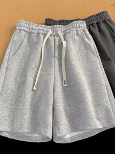 Men's Shorts Gray Pure Cotton Plus Size Outer Wear Half Length Sports