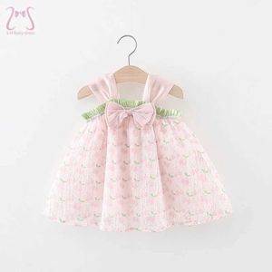 Girl's Dresses Summer exquisite baby girl clothing soft and thin sleeves cute children wearing sweet bow baby dresses 0-3 Y childrens clothing baby d240515