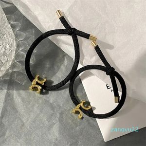 Simple Style Rubber Band Black Elastic Rope Vintage Design Metal Hair Jewelry Autumn Girl Love Gift Designer Headrope