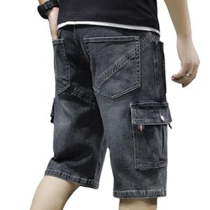 Männer Modes Baggy Cargo Jean Shorts Herren Mult -Taschen -Boardshorts Shorts Denim -Reithose Lose Shorts Jeans für Männer 240515