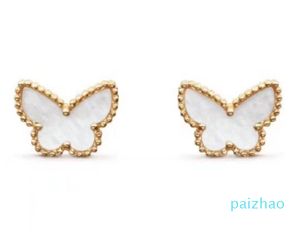 Designer halsband armband örhängen lyxiga smycken fjärilshalsband för kvinnor vitt skal ros guldhänge bröllop gåva rostfritt stål grossist för återförsäljning