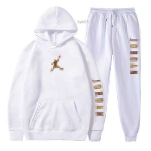 Sweatpants och Hoodie Set Tracksuit Men Hooded Sweatshirt Pants Pullover Suit Casual Clothe SSSS 3HTV