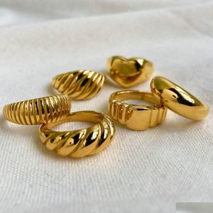 Полосовые кольца высококачественные водонепроницаемые круассанты из нержавеющей стали для женщин плетена
