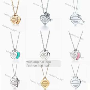 TiffanyJewelryネックレスペンダントネックレスデザイナーTiffanyJewelry Home Classic High Edition Sterling Silver Heart Charm Drop Glue Set Plated Love Necklace