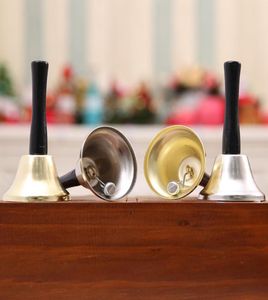 Gold Silver Christmas Hand Bell Xmas Party Tool klär upp som jultomten julklocka rattle nyår juldekorationer w0044767832